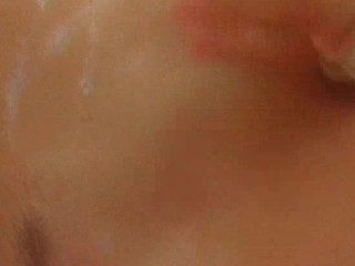 Gal with slutty face plays with different kinds of sex tools