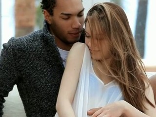 Fresh sweet-looking gal receives licked and fucked on camera